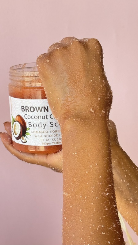 Brown Sugar Coconut Caramel Body Scrub 300gr with Coconut, Shea, Sugar, Glycerin