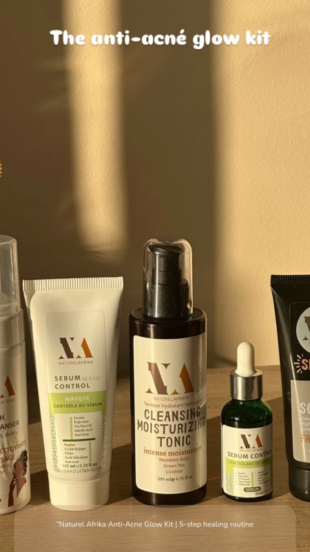 ANTIACNE GLOW KIT / Face Wash Foam + Cleansing Toner + Sebum Control Antiacne Serum + Sebum Control Mask Antiacne + SPF50+ Sunscreen