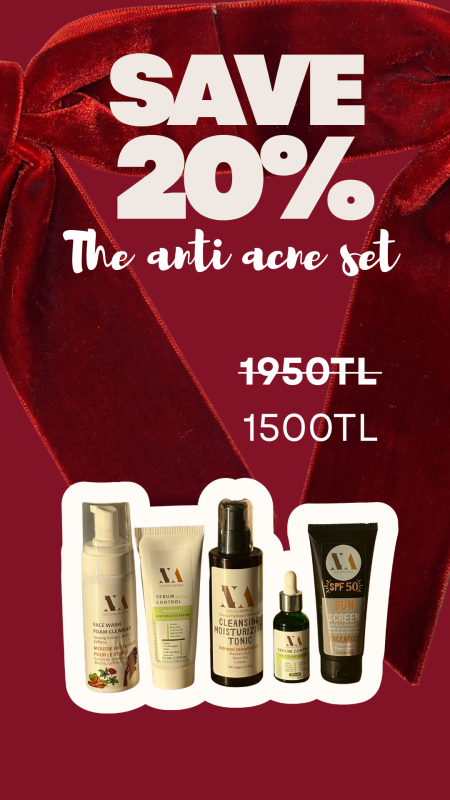 ANTIACNE GLOW KIT / Face Wash Foam + Cleansing Toner + Sebum Control Antiacne Serum + Sebum Control Mask Antiacne + SPF50+ Sunscreen