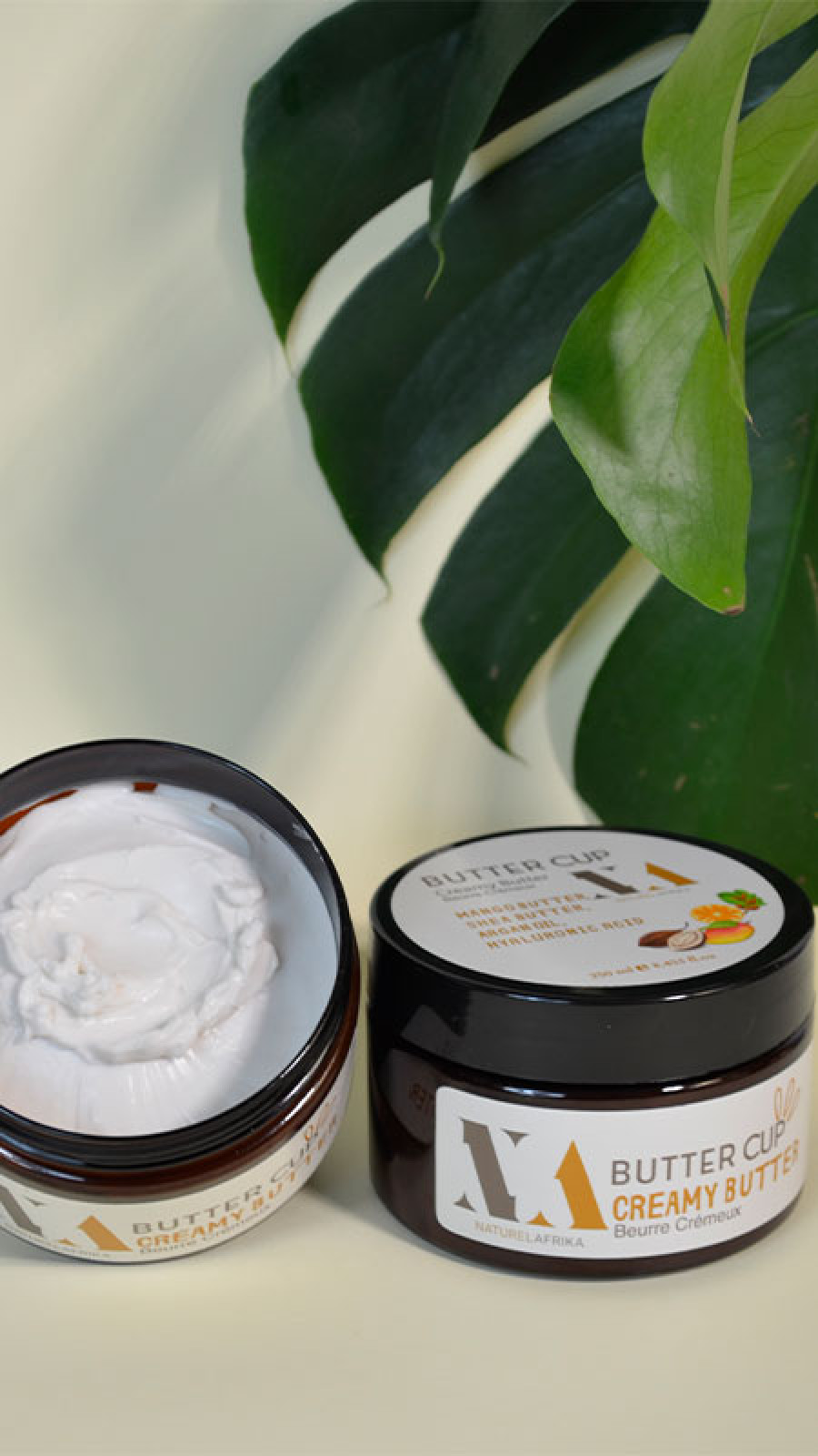 Butter Cup Creamy Whipped Shea Body Butter Moisturizer 250ml with Coconut Butter, Mango Butter, Argan